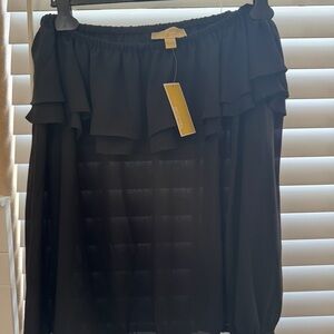 Michael Kors Black Ruffle Blouse